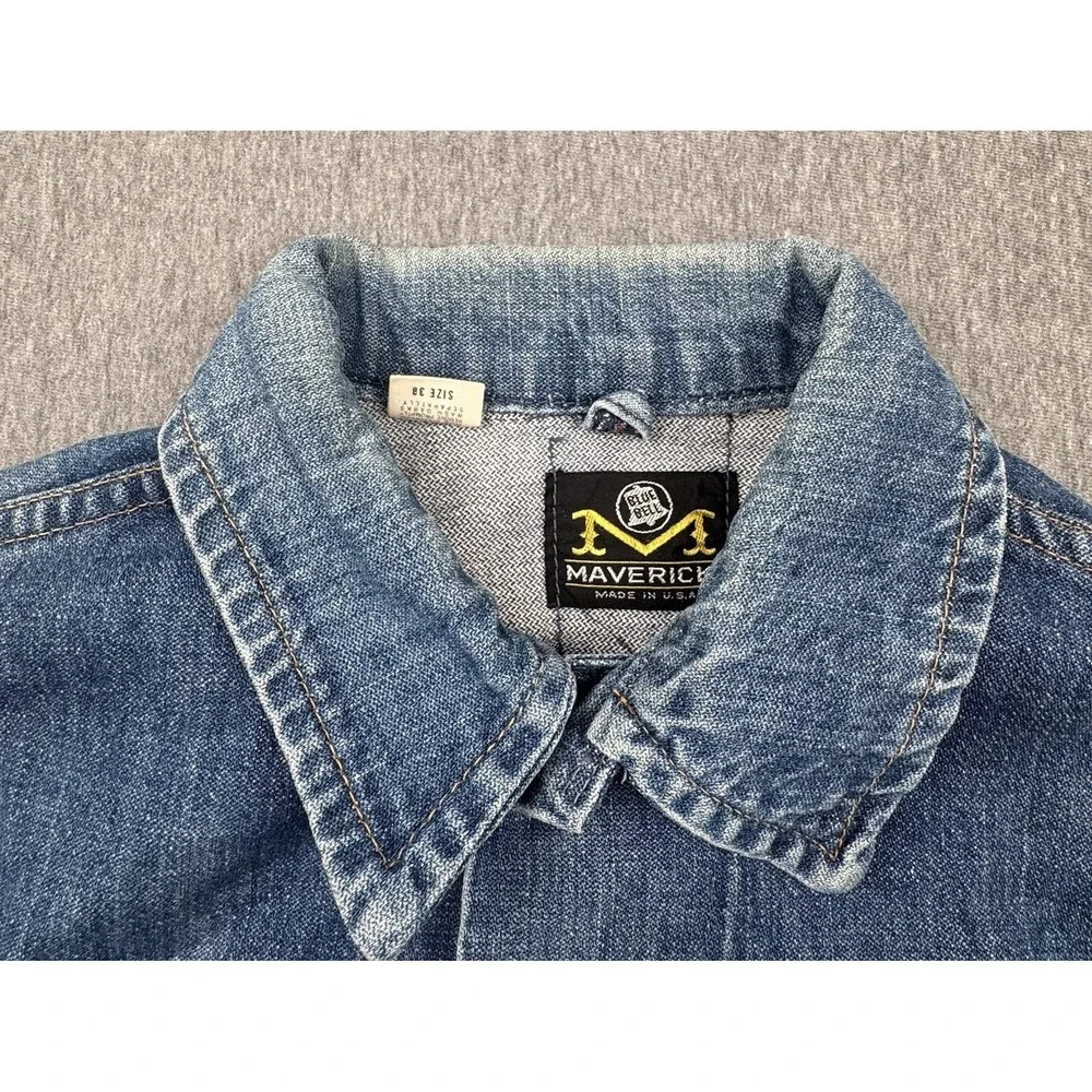 Maverick Blue Bell Denim Jean Trucker Jacket Size 38‎ USA Vintage Vtg Button